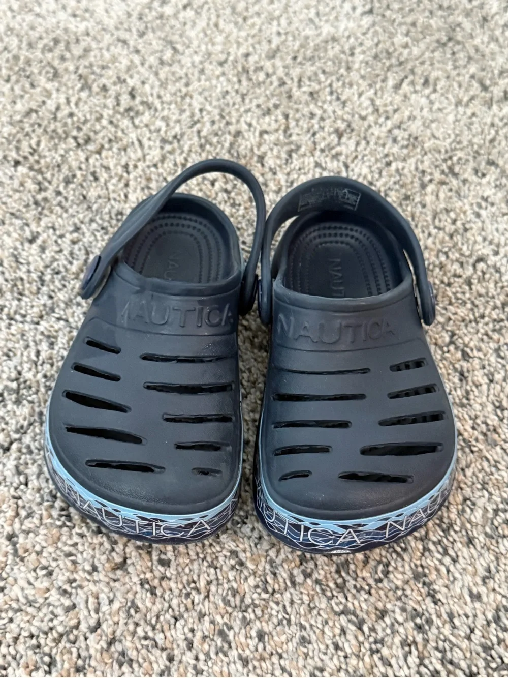 Nautica Kids Navy Clog Sandals with Blue Light Trim